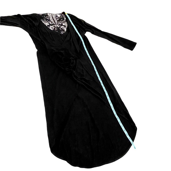 Xhilaration Black Drape Neck Criss Cross Front Crochet Open Back Dress, Size M - Picture 4 of 9